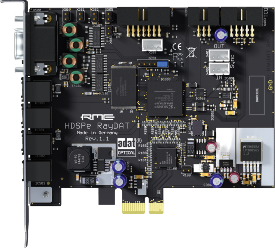 Interface audio PCIe, 72 canaux, 192 kHz, ADAT, AES