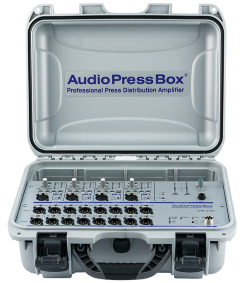 Boitier de presse portable sur batterie 4xIn/24xOut XLR, AudioPress