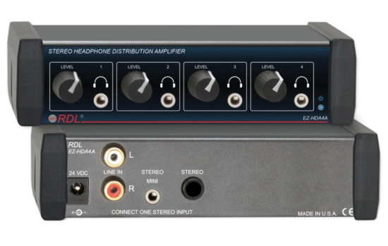 Amplificateur de distribution stereo 4 casques - RDL EZ-HDA4AX