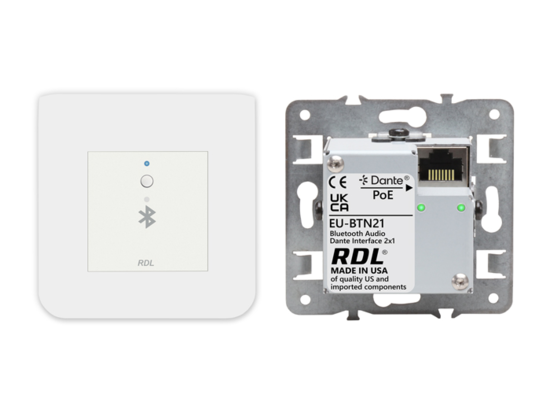 Interface murale Bluetooth Dante, format EU Mosaic 45, blanche  