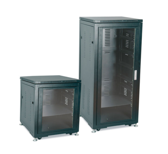 Baie d'installation, 19 pouces / 12U, porte, roulettes, prof. 430mm