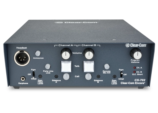 Station portable partyline 2 canaux- Clear-Com CS-702