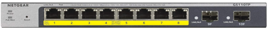 Switch réseau 10 ports avec port fibre SFP, LAG pris en charge