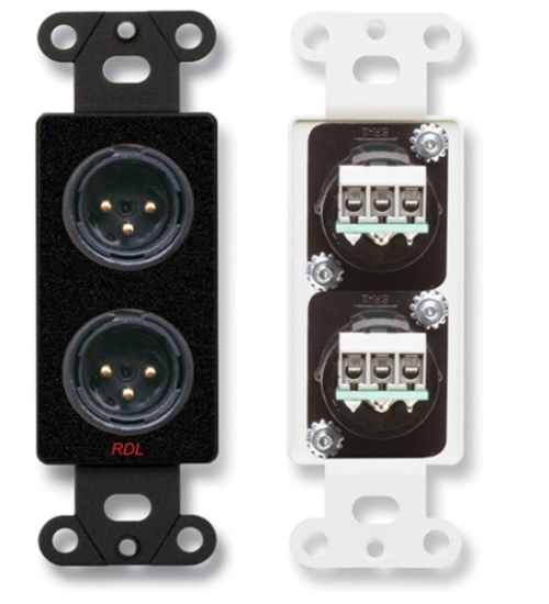 Plaque 2 x XLR3 mâle/mâle - RDL - DB-XLR2M