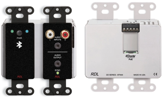 Interface murale Dante / Bluetooth, minijack et RCA - noir - RDL