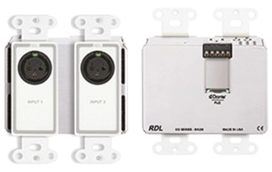 Interface Dante murale bidirectionnelle Mic/Line 2x2 - RDL DDS-BN2M