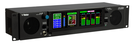 Moniteur audio 2U, 2 écrans 4,3", 8 dual Input, 3G/HD/SD-SDI, Wohler