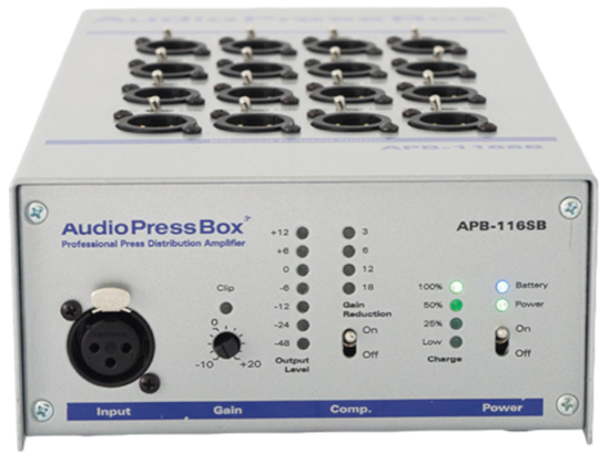Boitier de presse portable 1xIn/16xOut XLR, AudioPressBox