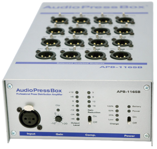 Boitier de presse portable 1xIn/16xOut XLR, AudioPressBox