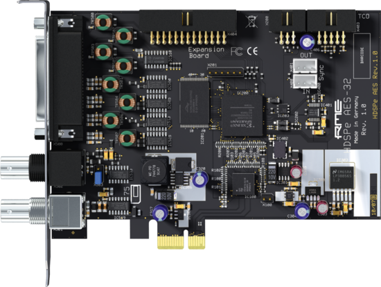 Interface audio PCIe, 32 canaux, 192 kHz, AES/EBU - RME