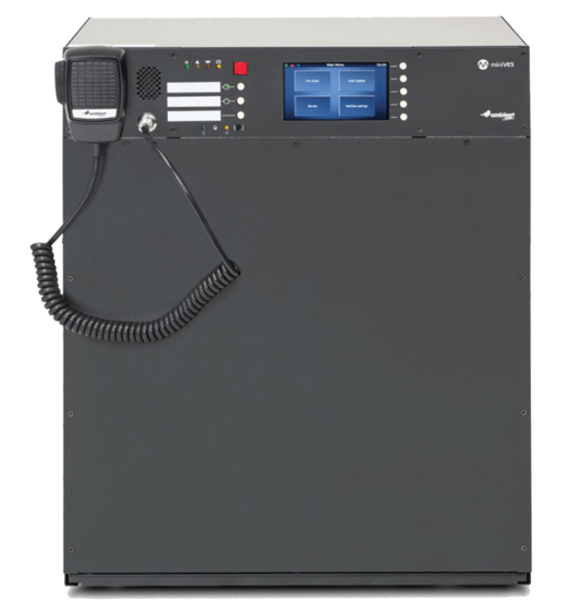 Coffret EN 54 tout en un, 4 lig. HP, 2x320W,LCD,POE-AM-MINIVES-4002LN