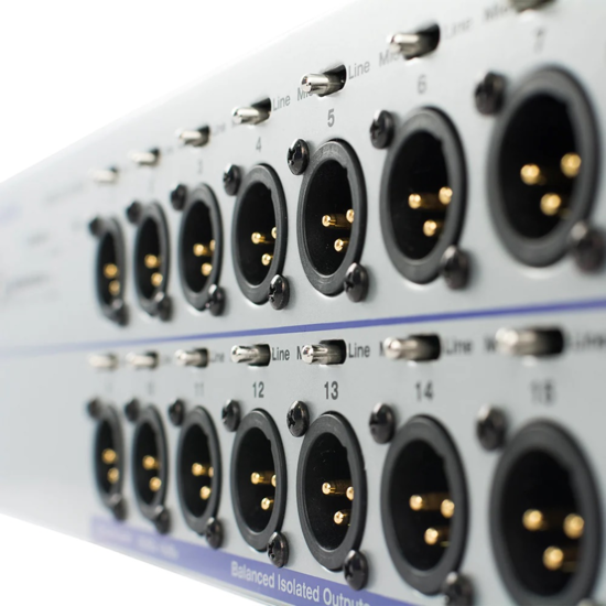 Boitier de presse Dante & Drive, rackable, 16 Out AudioPress