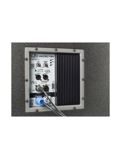 Caisson grave amplifée HP 45 cm. Charge bass-reflex. DAS VANTEC-118A