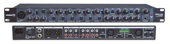 Mix. 7 in, 1 mic talkover + 2 mic/line + 4 line, 2 zones - WORK MMX65