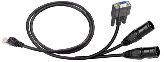 Adapt. RJ45 vers XLR3M sortie ligne & SUB-D9 (1GPO) 3m, AxelTech