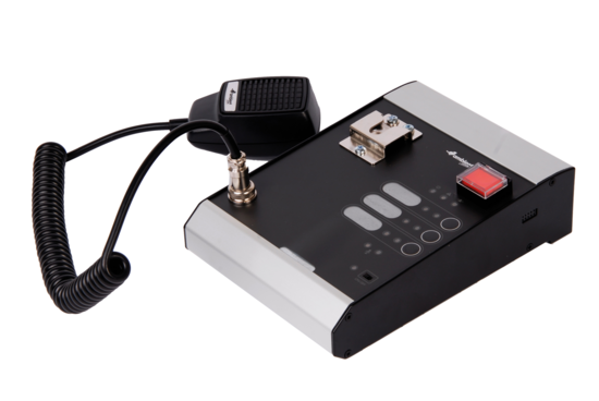 Micro d'appel pompier à poser, 1 bouton évacuation - AM-ABT-DFMS