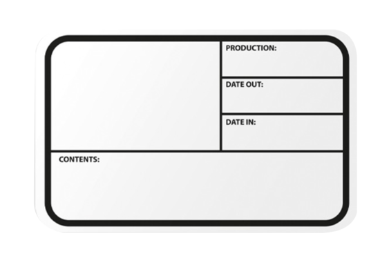 Etiquette autocollante vierge pour marquage flight-case 85 x135 mm