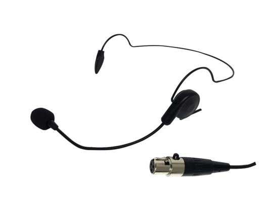 Micro serre tête électret cardioïde mini XLR3 femelle, noir