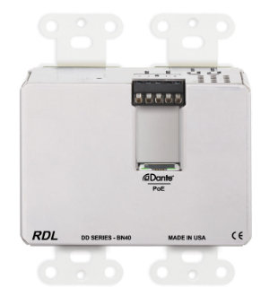 Interface Dante murale bidirectionnelle Mic/Line 4x2 RDL DD-BN40
