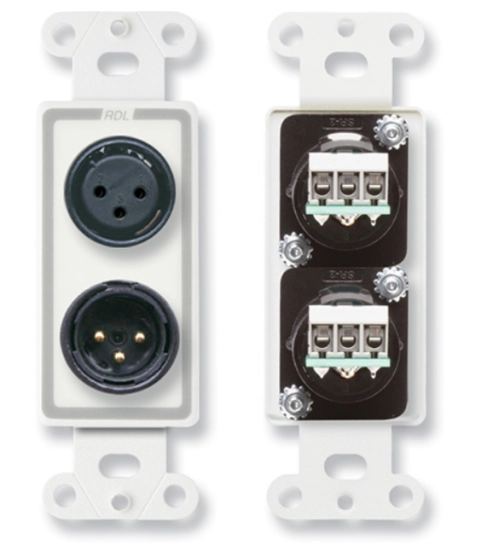 Plaque 2 x XLR3 mâle/femelle - RDL D-XLR2