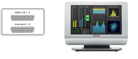 Analyseur audio, 8 In analog via Sub-D, 4 In/Out AES via Sub-D, RTW 