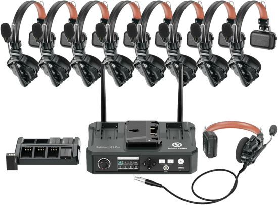 Pack intercom 8 casques doubles avec hub et fonction ENC-Hollyland Solidcom