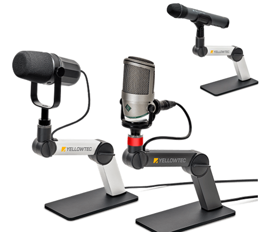 Support micro de table Alu avec OnAir Yellowtec