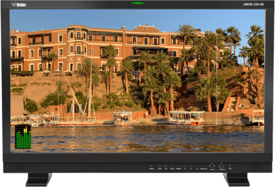 Ecran LCD 32",  4x12G-SDI, 1xHDMI, support de table, Wohler