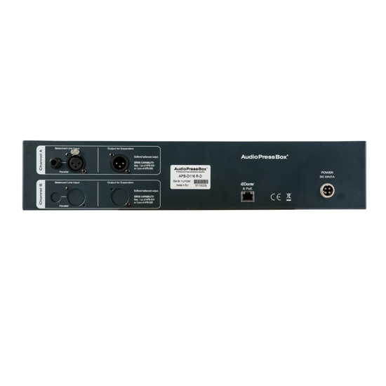 Boitier de presse Dante & Drive, rackable, 16 Out AudioPress