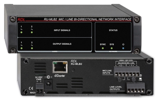 Interface bidirect. réseau Dante-audio niv. ligne - RDL RU-MLB2