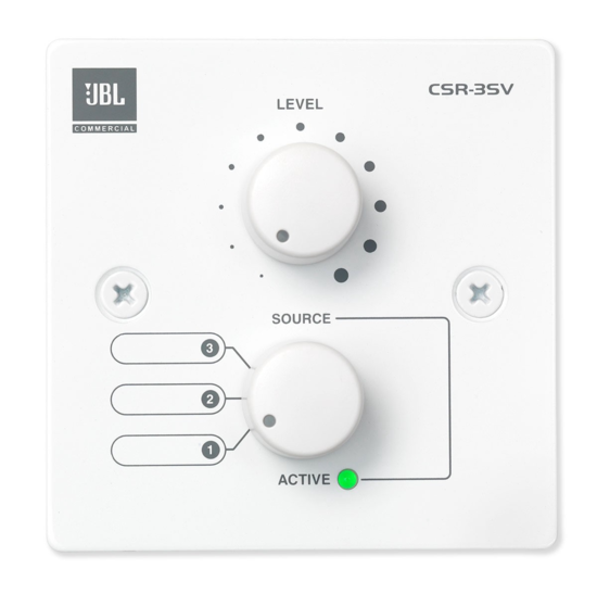 NS CSR-3SV-WHT-EU - Contrôleur mural de volume + 3 sources pour CS 