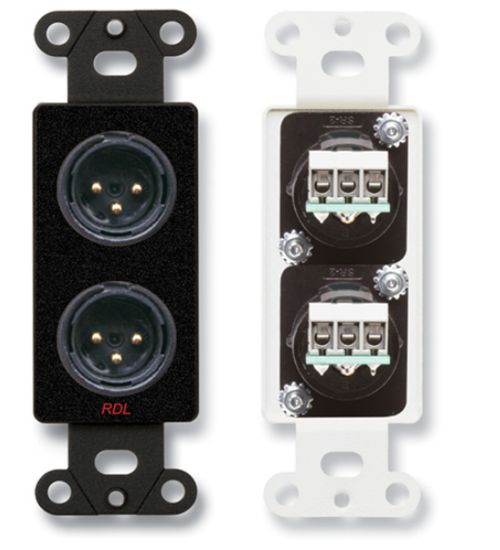 Plaque 2 x XLR3 mâle/mâle - RDL - DB-XLR2M