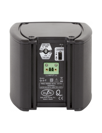 Enceinte passive,1x3P - 40W/8Ohms ou 20W/100V. Noire. DA-Q-3-T