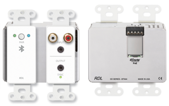 Interface murale Dante / Bluetooth, minijack et RCA - blanc - RDL