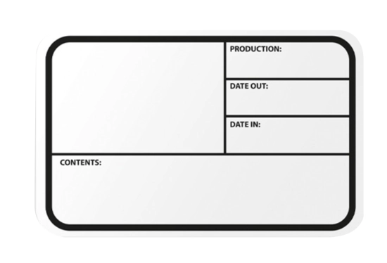 Etiquette autocollante vierge pour marquage flight-case 85 x135 mm