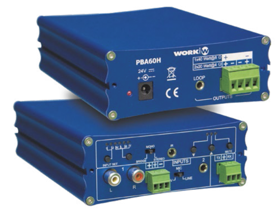 Amplificateur 2 x 20 W / 4  O, RS232, IR  - Work  PBA 60H
