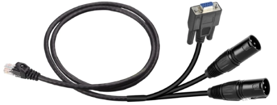 Adapt. RJ45 vers XLR3M sortie ligne & SUB-D9 (1GPO) 3m, AxelTech