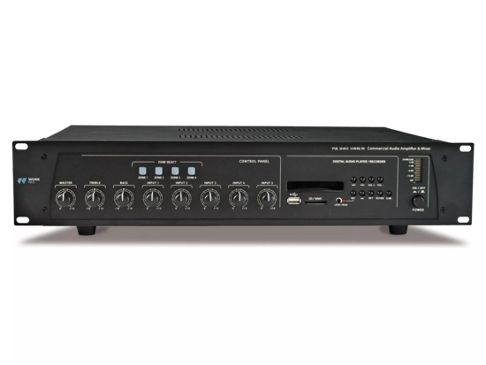 Mélangeur amplifié 240 W lecteur / enreg. USB/SD - WORK PA240USB/R