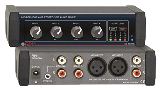 Mélangeur 4 canaux micro / ligne - RDL EZ-MX4MLX