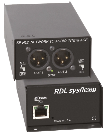 Convertisseur 2 canaux DANTE vers analogique - RDL NL2