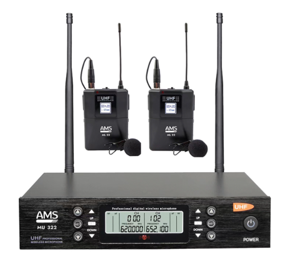 Kit HF 2 canaux avec 2 pockets et 2 micros lavalier