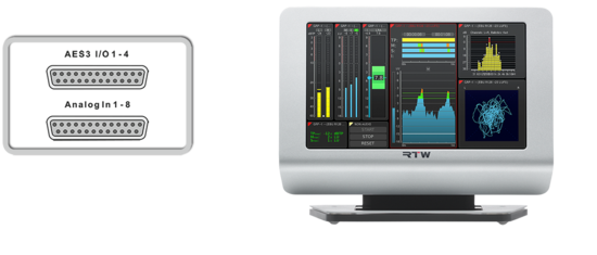 Analyseur audio, 8 In analog via Sub-D, 4 In/Out AES via Sub-D, RTW 