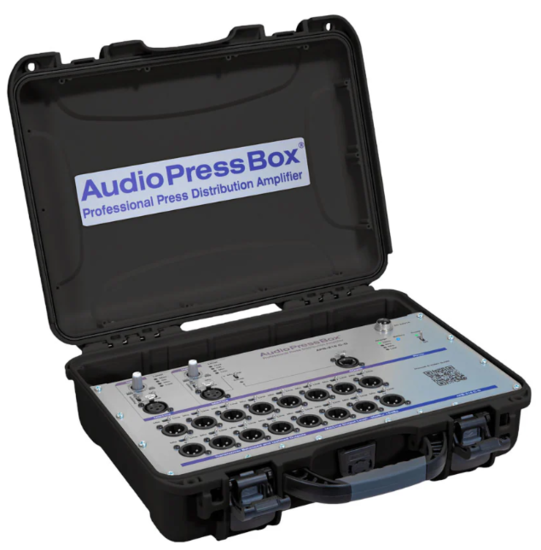 Boitier de presse portable 16Out & InDante, Black version, AudioPress