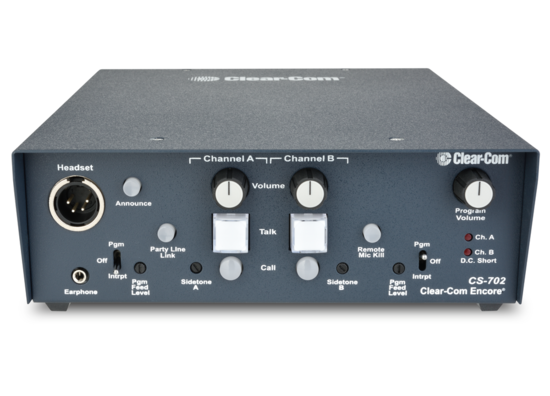 Station portable partyline 2 canaux- Clear-Com CS-702