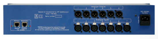 Panneau 2U, 4 fils, 16 In/16 Out, Dante - CTP