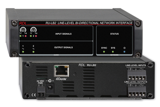 Interface bidirect. réseau Dante-audio niv. ligne - RDL RU-LB2