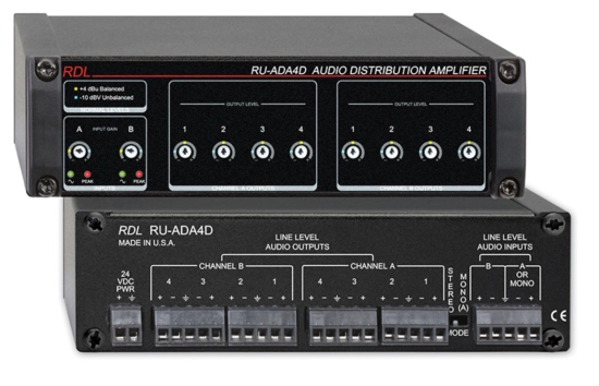 Amplificateur de distribution audio - RDL RU-ADA4D