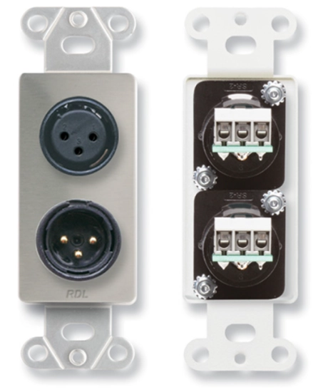Plaque 2 x XLR3 mâle/femelle - RDL DS-XLR2