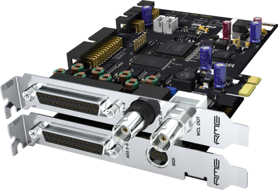 Interface audio PCIe, 32 canaux, 192 kHz, AES/EBU - RME