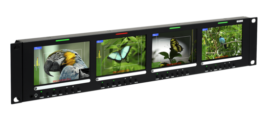 Moniteur vidéo 4 écrans LCD 4,3'' HR, rack 19 2U WohleR